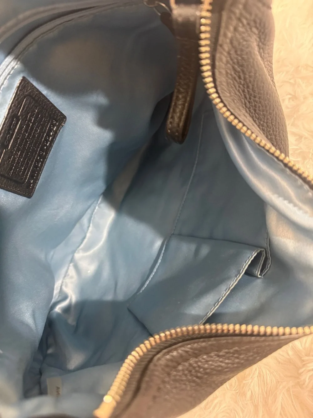 COACH Poppy Avery Pebbled Black Leather Boho Shoulder Bag - Picture 9 of 16